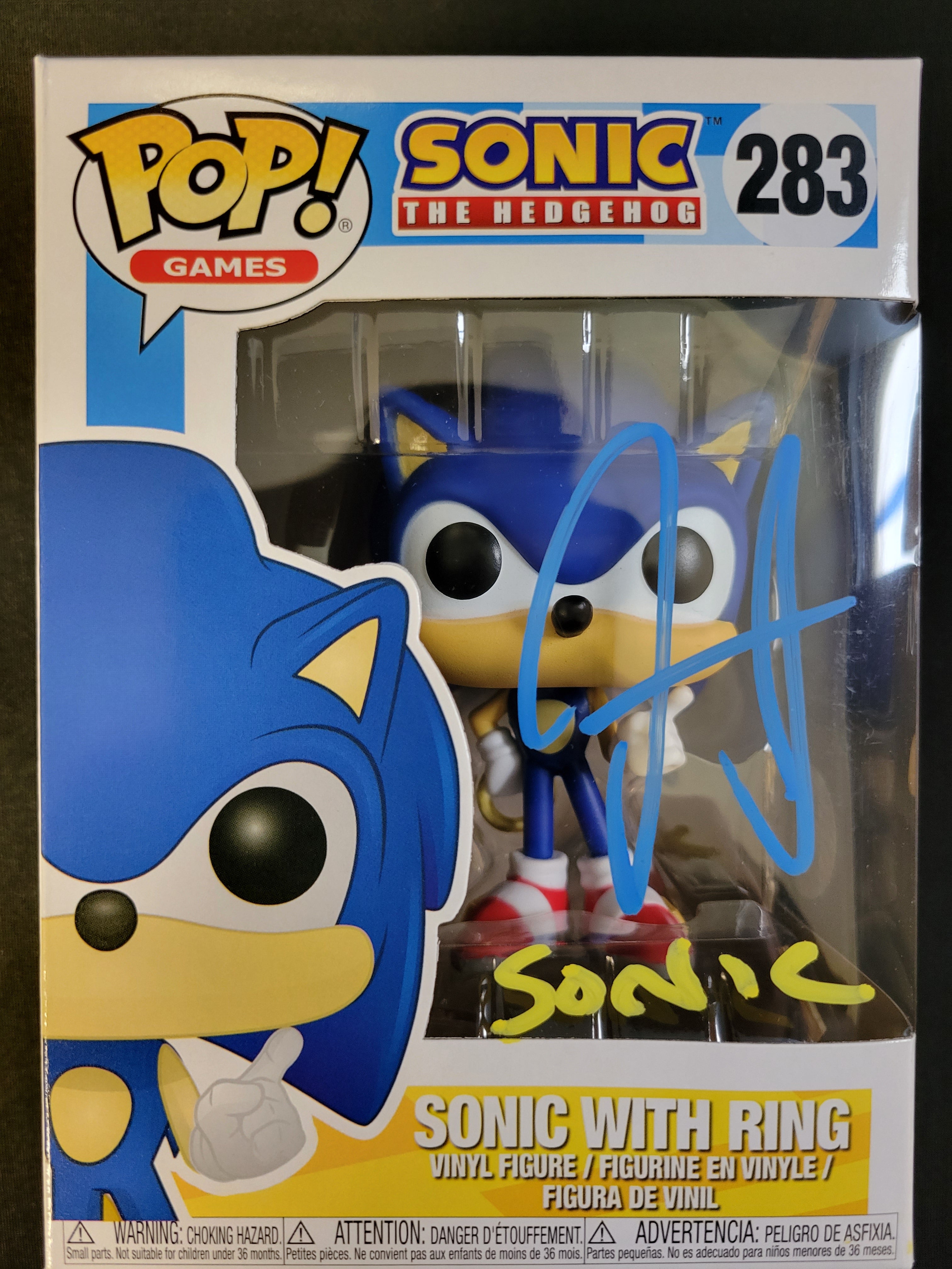 Funko Pop: Sonic The Hedgehog with Ring #283 Auto by Jason Griffith - – Pops  and Such