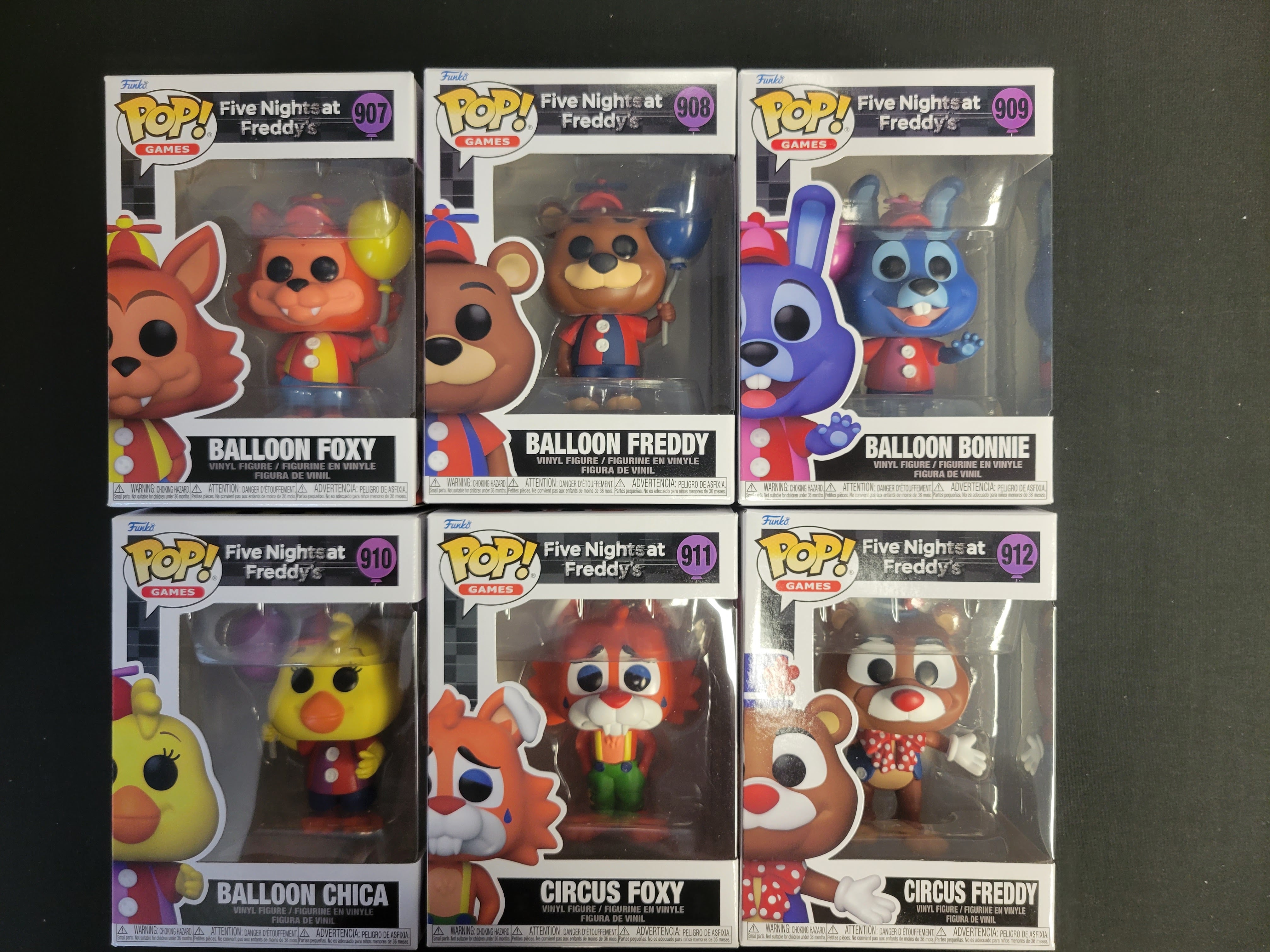 Funko Pop! Five Nights at Freddy's Circus Full Set - On Hand and