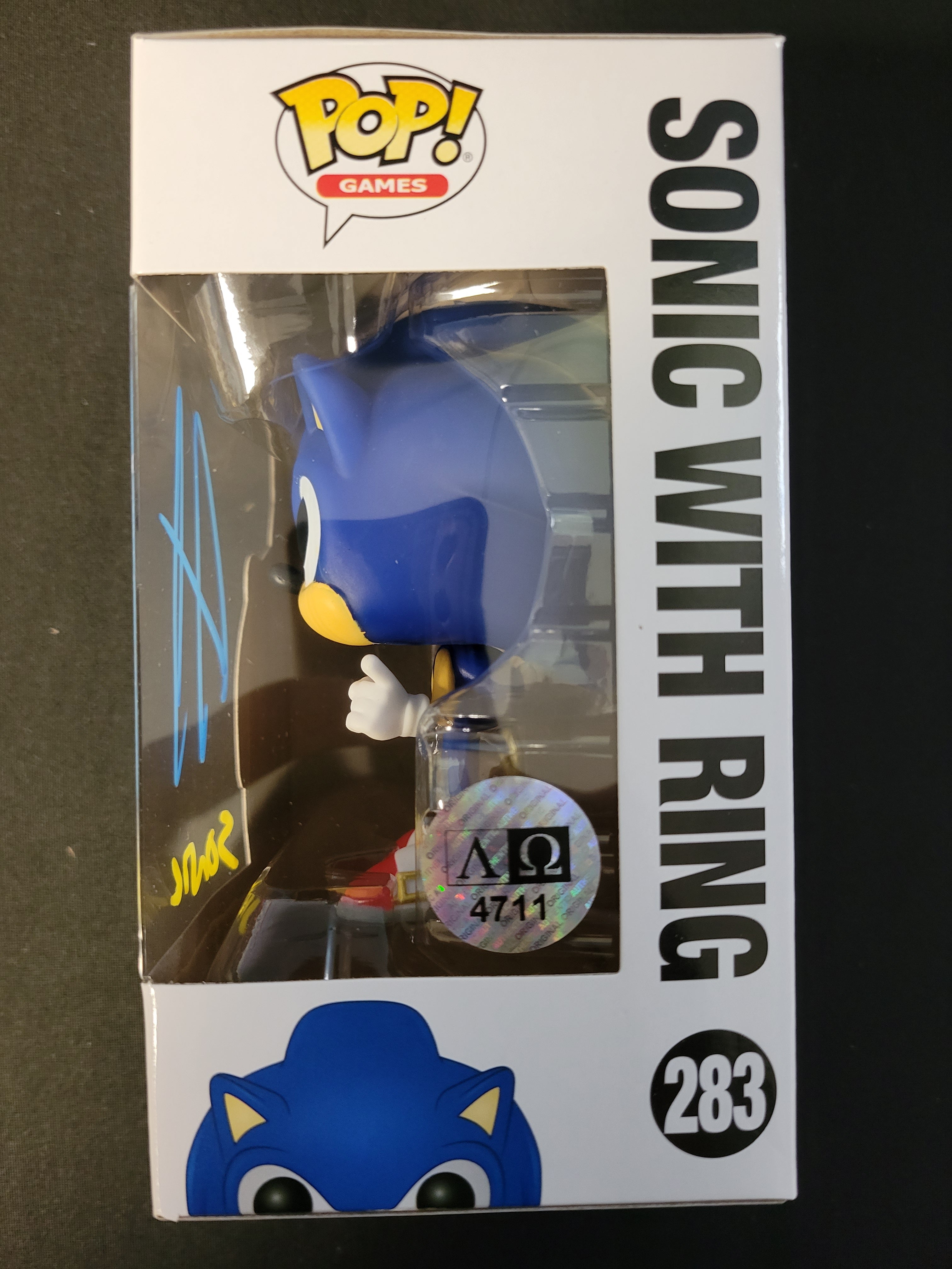 Funko Pop: Sonic The Hedgehog with Ring #263 Auto by Jason Griffith - Cert 711