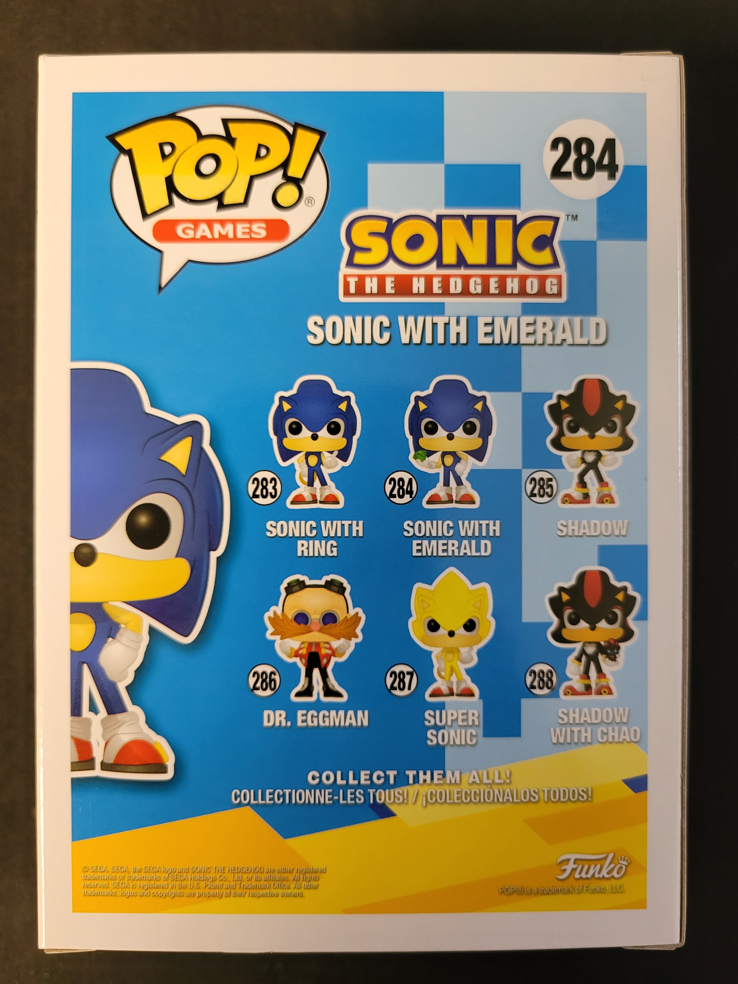 Funko Pop: Sonic The Hedgehog with Emerald 284 Auto by Jason Griffith - Cert 711