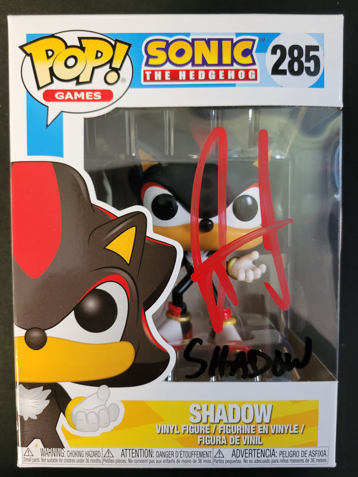 Funko Pop: Shadow The Hedgehog #285 Autographed by Jason Griffith - Cert 704