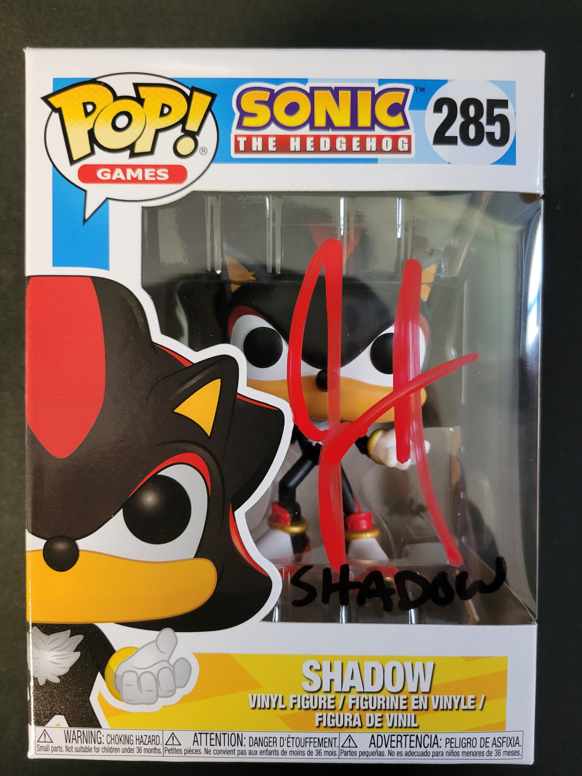 Funko Pop: Shadow The Hedgehog #285 Autographed by Jason Griffith - Cert 703
