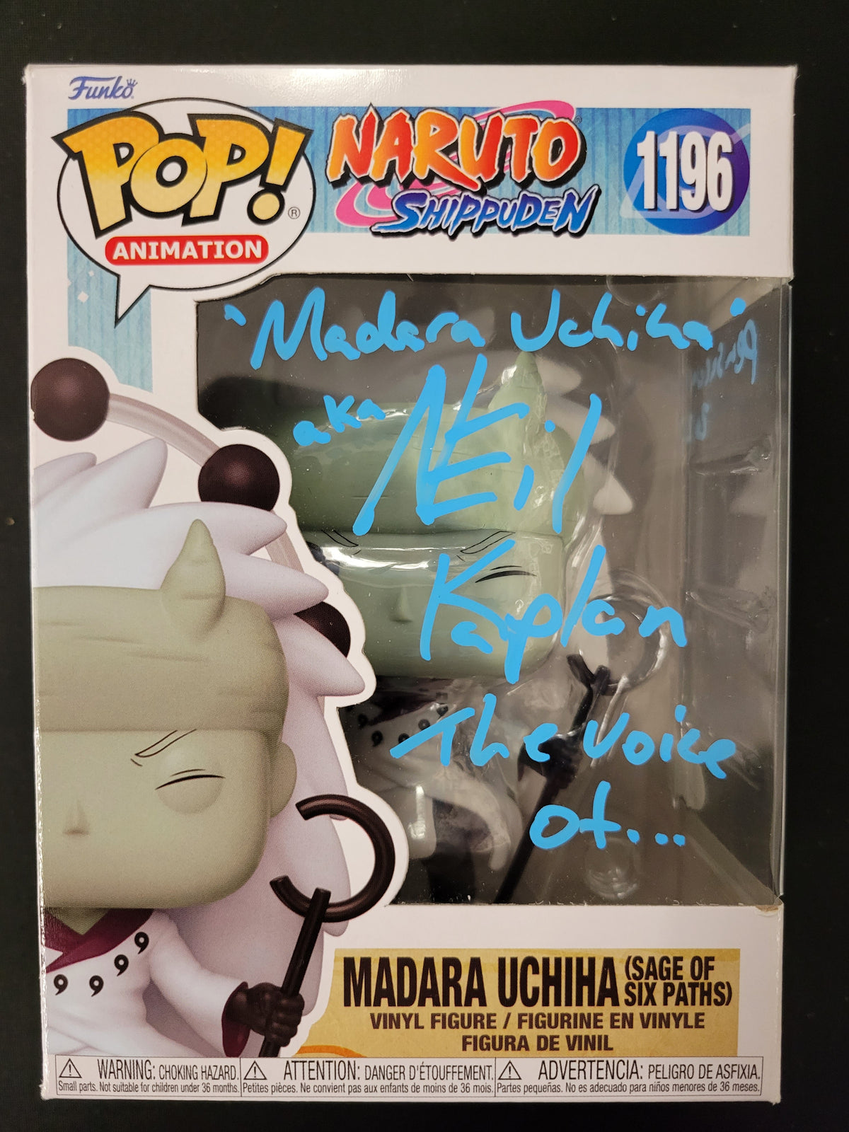 Funko Pop: #1196 Madara Uchiha From Naruto Signed By Neil Kaplan - JSA Cert 512