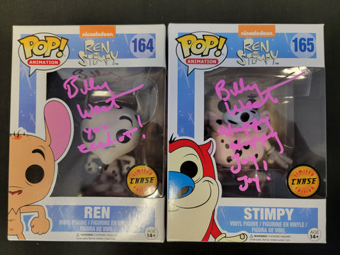 Funko POP! Ren & Stimpy Chases Autographed by Billy West - JSA Certified